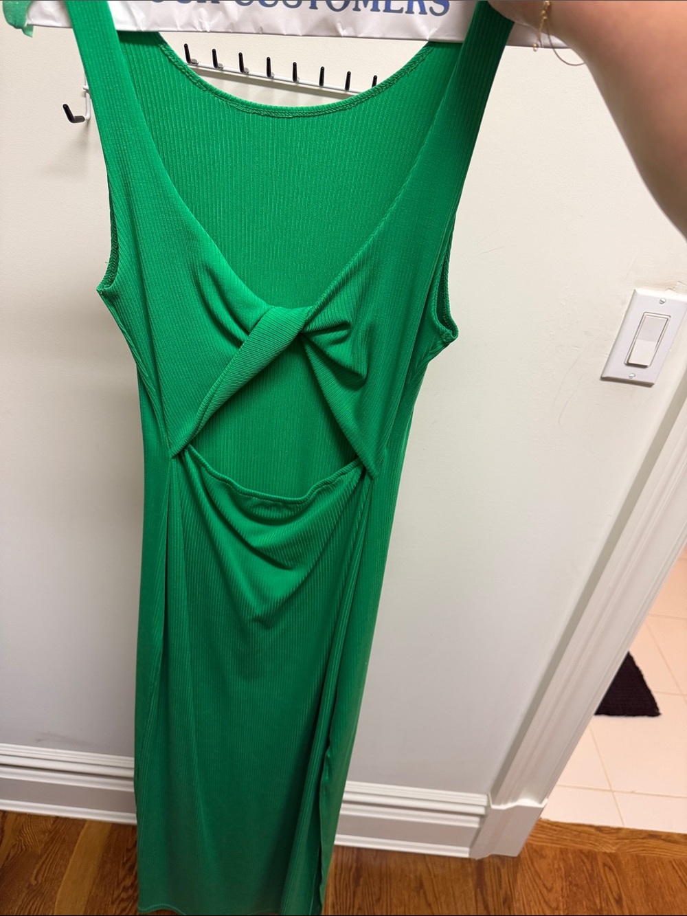 l*space Emerald Green Knot-Front Midi Dress